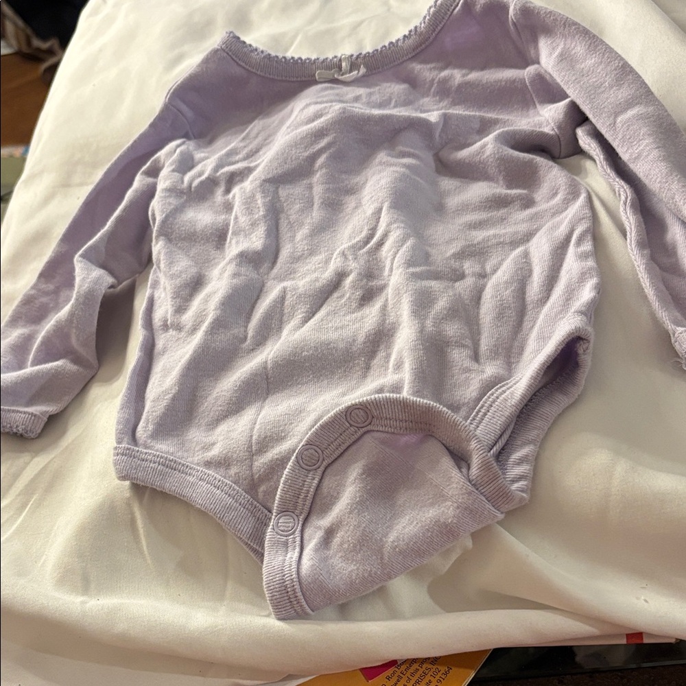 FINAL MARKDOWN Lullaby Club Lavender Long Sleeve Baby One Piece 9 months